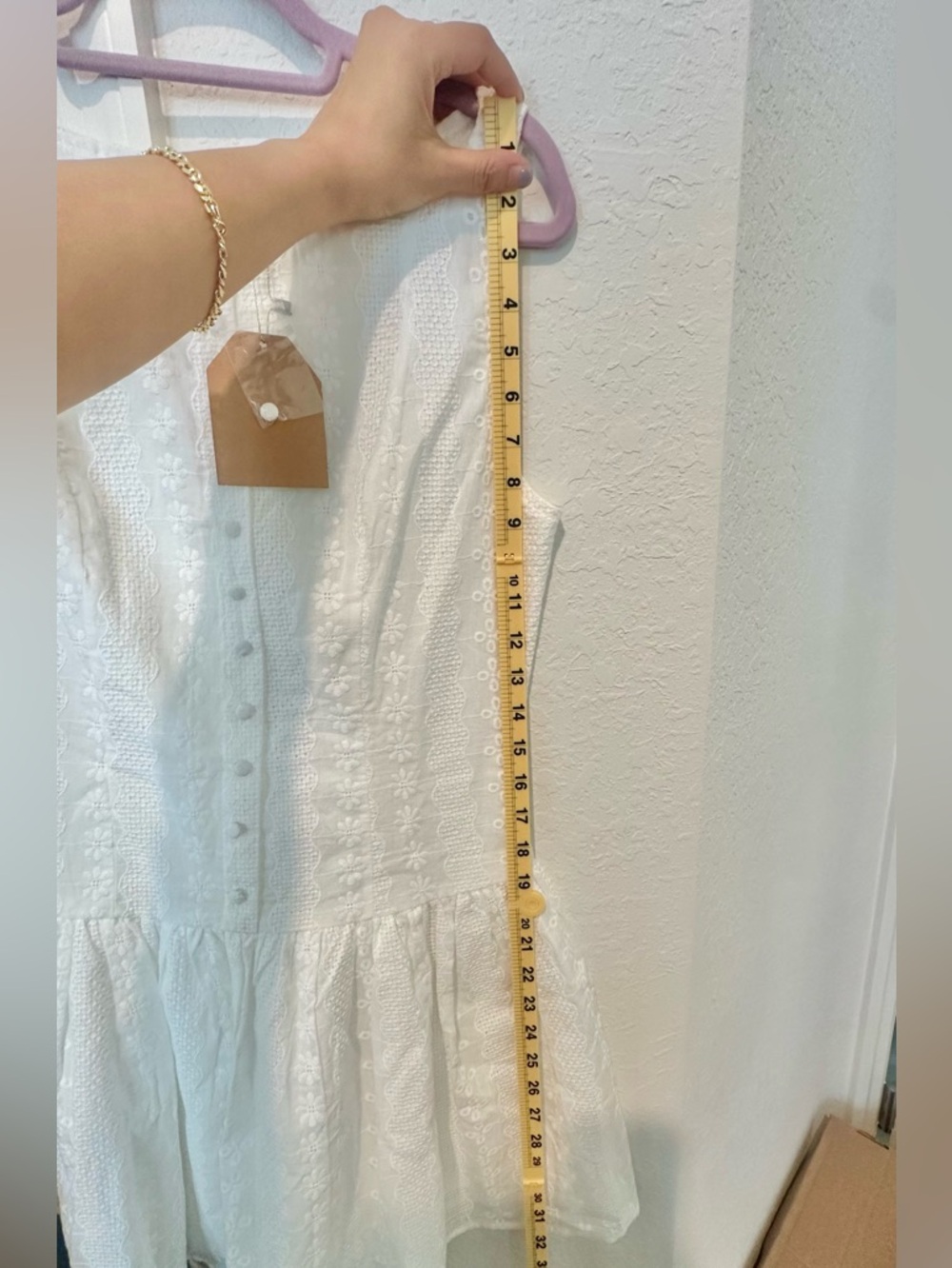 NWT MAIN STRIP Eyelet Waisted Dress - Picture 6 of 6